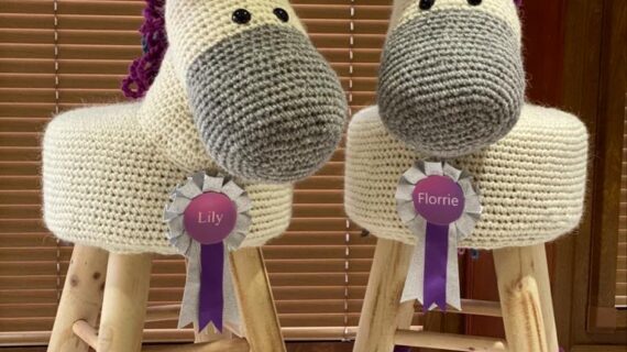 Crochet Unicorn Stool